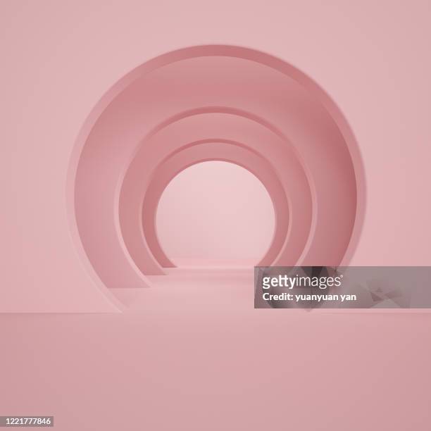 3d rendering indoor background - arches stock pictures, royalty-free photos & images