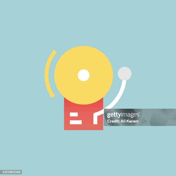 school bell flat icon - school bell stock illustrations