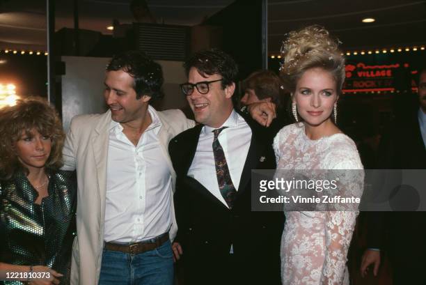 Jayni Chase with her husband, American actor and comedian Chevy Chase, Canadian actor and comedian Dan Akroyd, and Akroyd's wife, American actress...