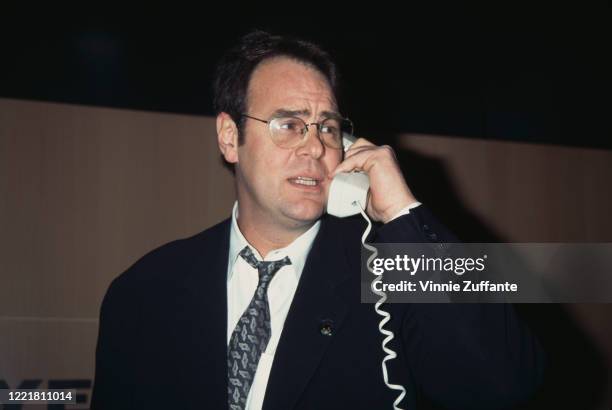 Canadian actor and comedian Dan Aykroyd attends the 1997 National Association of Television Programming Executives convention, held at the Ernest N...