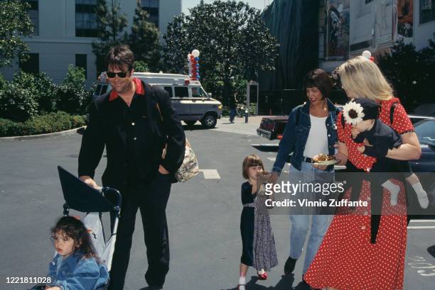 Canadian actor and comedian Dan Aykroyd with his wife, American actress Donna Dixon and daughters Danielle Aykroyd, Stella Aykroyd and Belle Aykroyd...