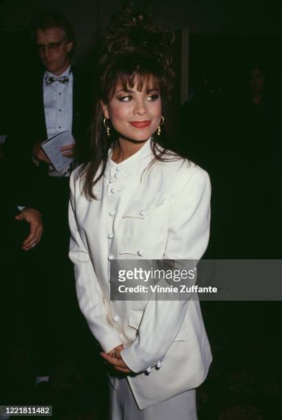 American singer and dancer Paula Abdul attends the National Academy of Popular Music's Songwriters Hall of Fame's 20th Anniversary Celebration, held...