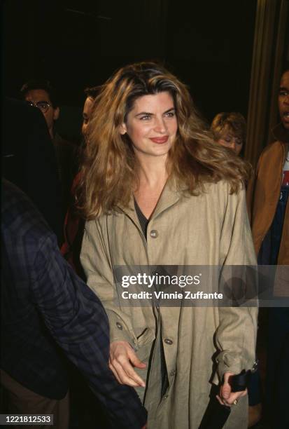 American actress Kirstie Alley attends the premiere of 'White Men Can't Jump' held at the Avco Center Cinema in Los Angeles, California, 23rd March...