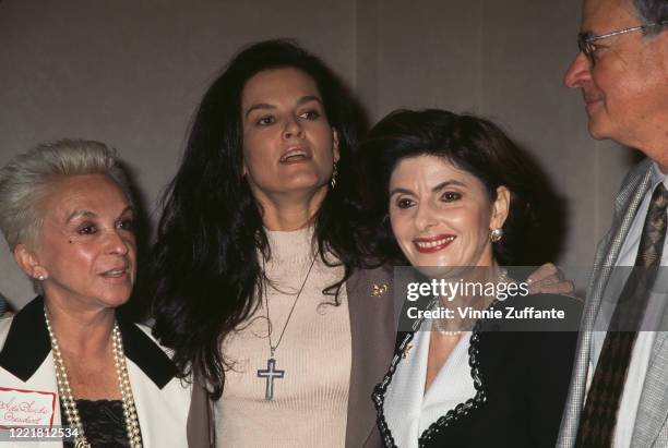 American campaigner against domestic abuse Denise Brown , sister of Nicole Brown Simpson, and American women's rights attorney Gloria Allred attend a...