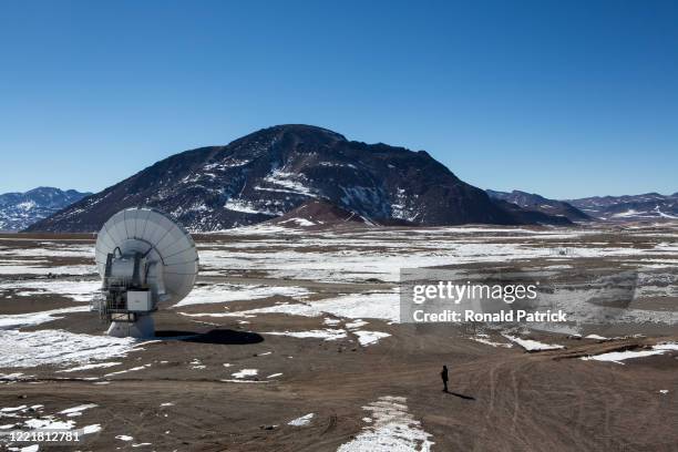 Radio telescope antennas at the Atacama Large Millimeter/submillimeter Array , on July 11, 2013 at the Chajnantor Plateau, Chile. The Atacama Large...