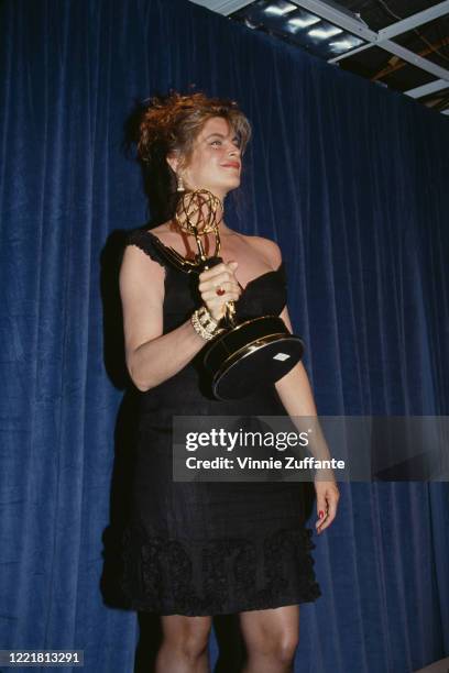 American actress Kirstie Alley attends the 1991 Primetime Emmy Awards, held at the Pasadena Civic Auditorium in Pasadena, California, 25th August...