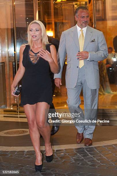 Guests leave the Hassler Hotel ahead of the wedding of Petra Ecclestone and James Stunt on August 26, 2011 in Rome, Italy.