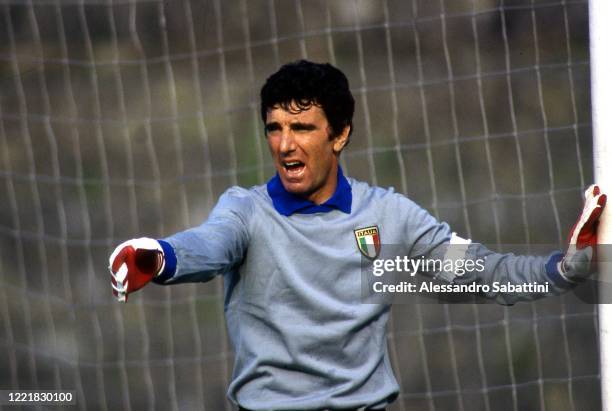 Dino Zoff of Italy gestures 1980.