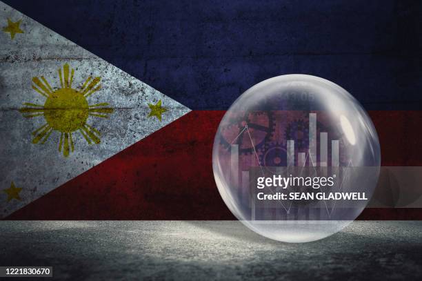 philippines financial bubble - philippines national flag stock pictures, royalty-free photos & images