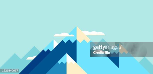 berglandschaft moderner hintergrund - panoramic stock-grafiken, -clipart, -cartoons und -symbole