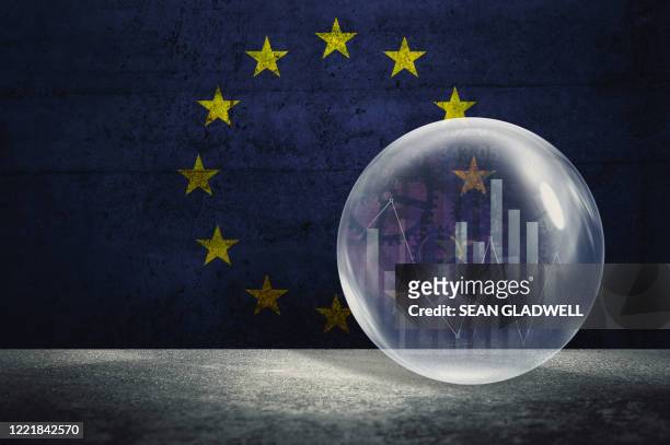 europe financial bubble - progress flag stock pictures, royalty-free photos & images