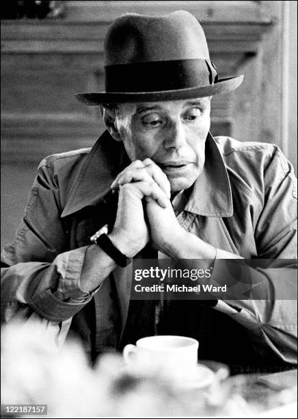German artist Joseph Beuys looking contemplative, 1985.