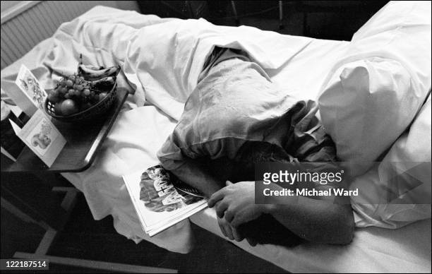 Patient with AIDS, at St Mary's Hospital, Paddington, 1985.