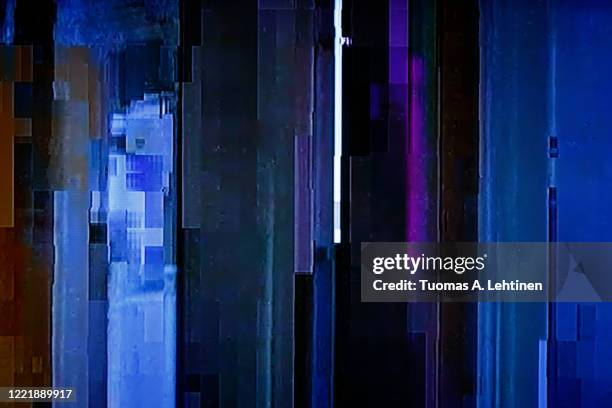 pixelated tv screen, bad signal. abstract high resolution glitch background. - digital distortion stock pictures, royalty-free photos & images