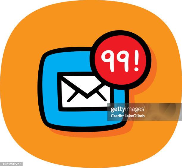 stockillustraties, clipart, cartoons en iconen met e-mails doodle - brievenbus gefabriceerd object