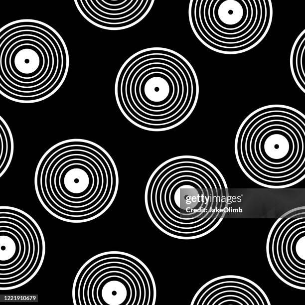 ilustraciones, imágenes clip art, dibujos animados e iconos de stock de silueta de patrón de disco de vinilo - musical sample