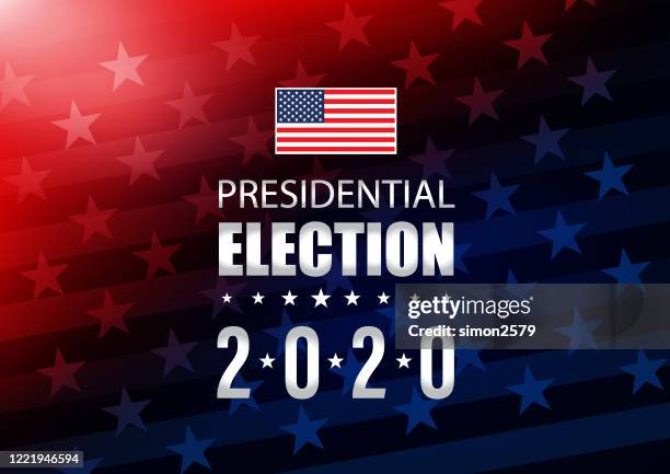 ilustrações de stock, clip art, desenhos animados e ícones de 2020 usa election with stars and stripes background - presidential election