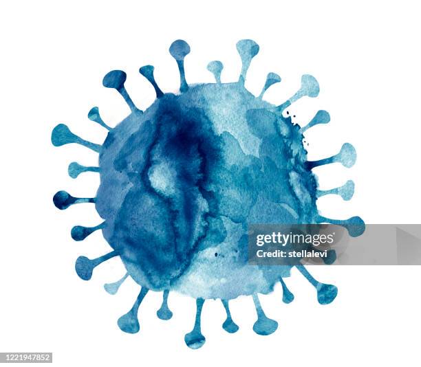 virus cell watercolor illustration - pandemic stock illustrations