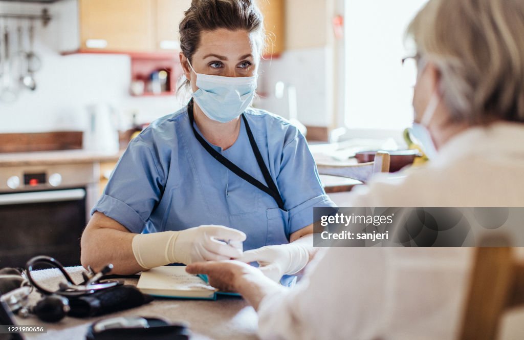 District nurse at home visit