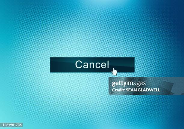 cancel button - canceled fotografías e imágenes de stock