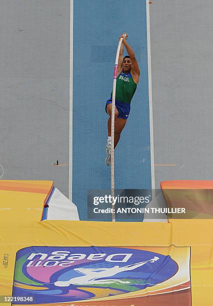 Brazil's Fabio Gomes Da Silva competes in the men's pole vault qualification round at the International Association of Athletics Federations World...