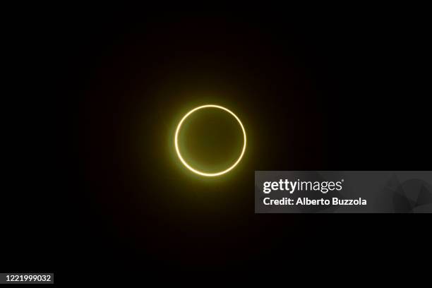 Annular solar eclipse seen from Chiayi in southern Taiwan on June 21th, 2020. The solar eclipse fully visible in some parts the world, including...