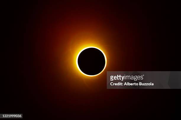 Annular solar eclipse seen from Chiayi in southern Taiwan on June 21th, 2020. The solar eclipse fully visible in some parts the world, including...