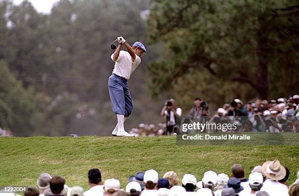 Payne Stewart of the United States in action during the third day of the 1999 US Open played on the number two course at Pinehurst in North Carolina,...