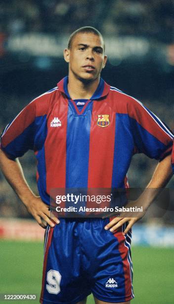 Ronaldo Luís Nazário de Lima of Barcelona poses for photo 1996-97