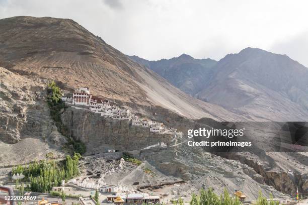 panorama of a nature and landscape view in leh ladakh india - nubra valley stock pictures, royalty-free photos & images