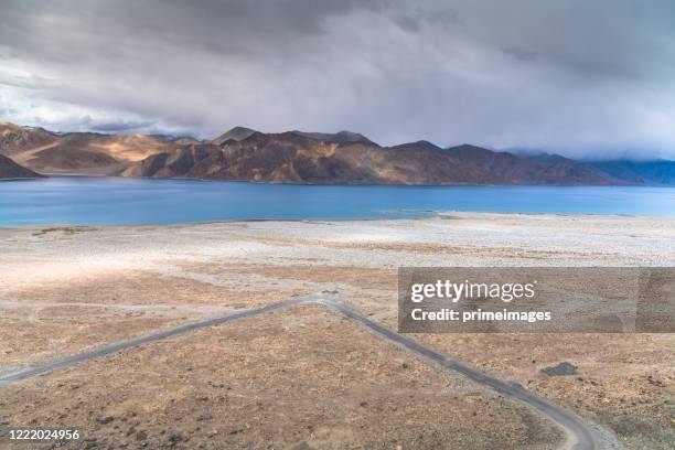 panorama of a nature and landscape view in leh ladakh india - leh stock pictures, royalty-free photos & images