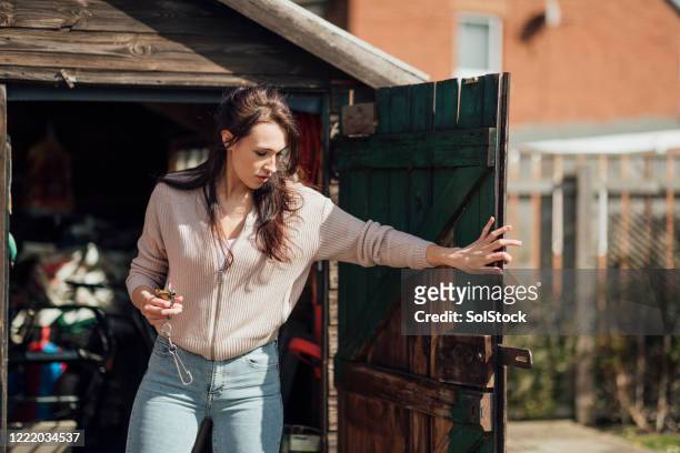 ready to work outdoors - shed stock pictures, royalty-free photos & images