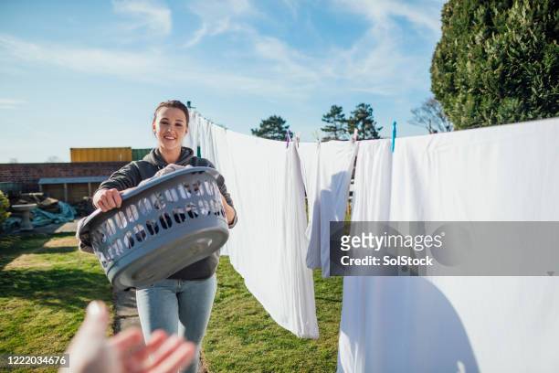 doing the laundry - airing stock pictures, royalty-free photos & images
