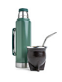 Mate and thermo flask with clipping path