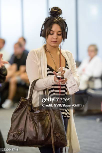 Vanessa Hudgens is seen at Los Angeles International Airport on May 21, 2011 in Los Angeles, California.