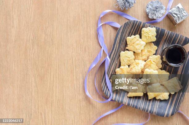 Cheese Cookies Or Biskut Keju On The Wooden Plate And Background High-Res Stock Photo