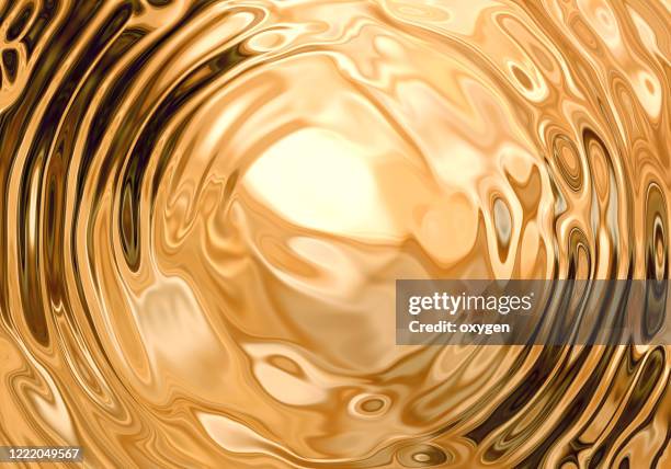 gold swirl fluid melting waves flowing liquid motion abstract background - état liquide photos et images de collection