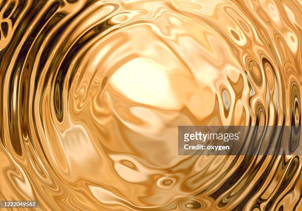 gold swirl fluid melting waves flowing liquid motion abstract background - rippled stock pictures, royalty-free photos & images