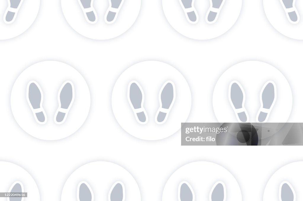 Fundo de pegada sem costura de distanciamento social