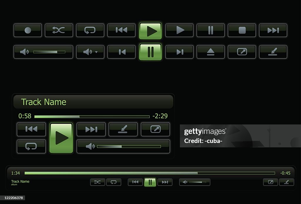 Green and black computer media player