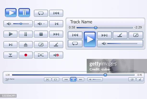 illustrations, cliparts, dessins animés et icônes de blanc media player éléments - flûte à bec