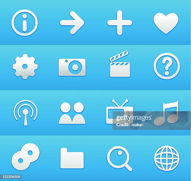 multimedia icons 1 | blue series - radio controller stock illustrations