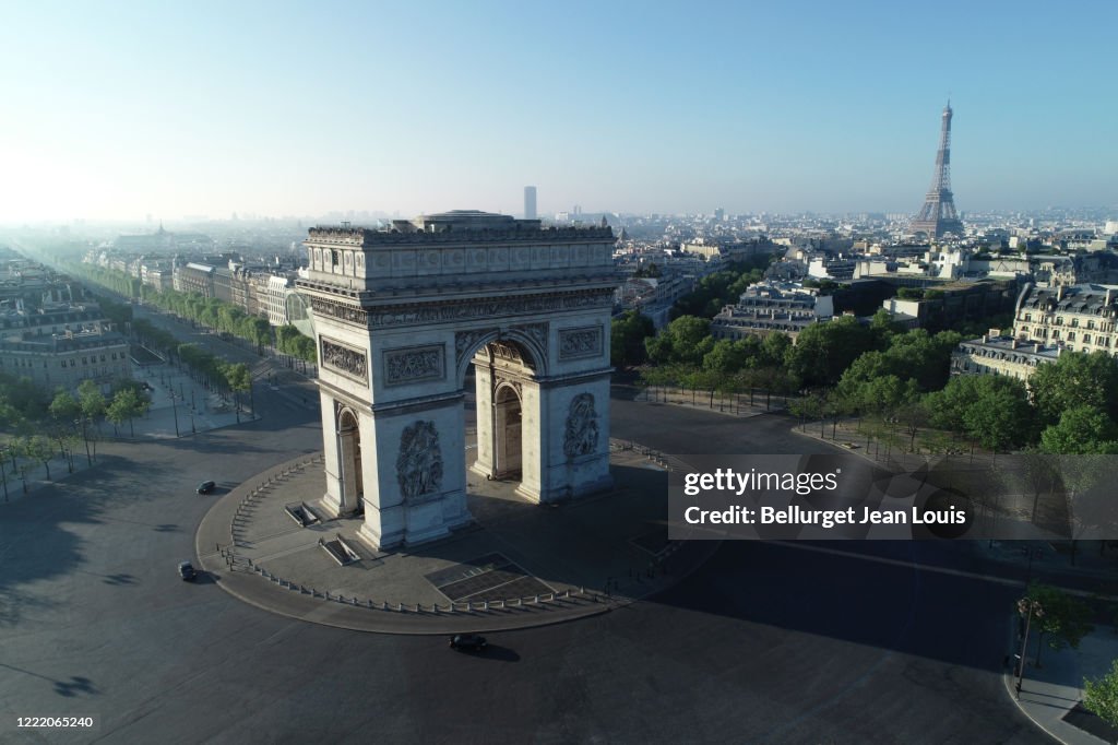 Arc de Triomphe and Place Charles de Gaulle in Paris, France