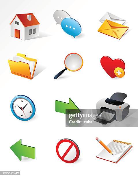 isometric icons | internet and web - isometric letters stock illustrations