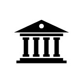 Courthouse icon flat vector template design trendy