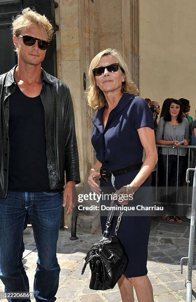 Arnaud Lemaire and Claire Chazal arrive at the Dior show as part of Paris Fashion Week Fall/Winter 2011 at Musee Rodin on July 5, 2010 in Paris,...