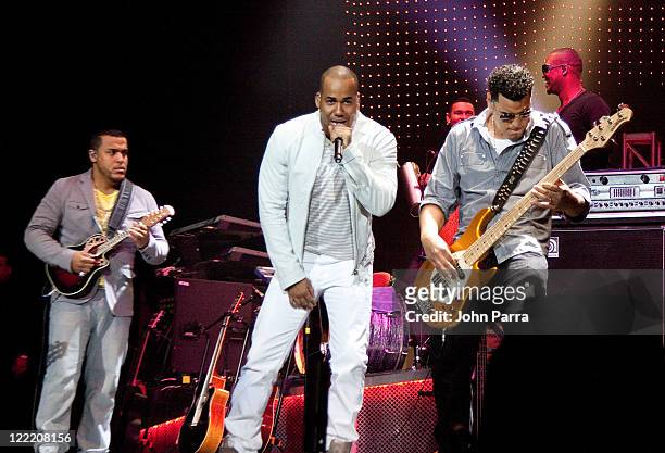 Anthony 'Romeo' Santos and Max Santos perform at Hard Rock Live! in the Seminole Hard Rock Hotel & Casino on July 6, 2010 in Hollywood, Florida.