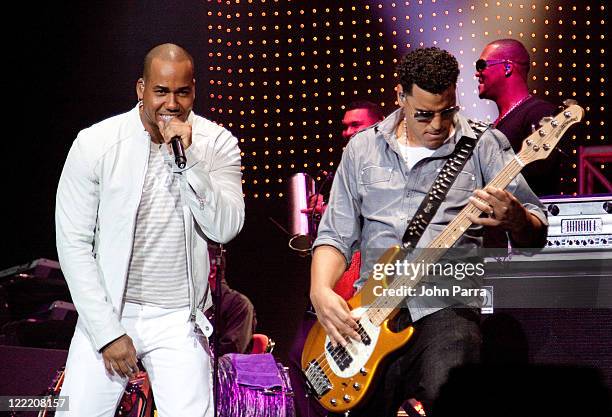 Anthony 'Romeo' Santos and Max Santos perform at Hard Rock Live! in the Seminole Hard Rock Hotel & Casino on July 6, 2010 in Hollywood, Florida.