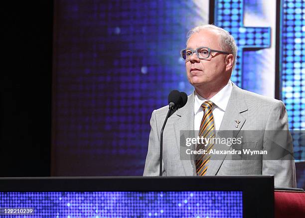 Chairman for the Academy of TV Arts & Sciences John Shaffner announces the 62nd Primetime Emmy Awards Nominations held at Leonard H. Goldenson...