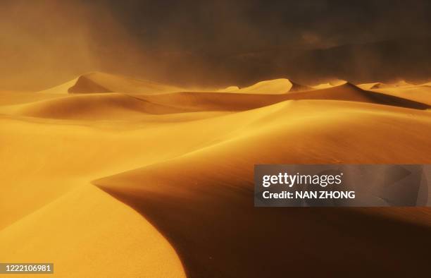 wind dance on sand dunes - sand storm stock pictures, royalty-free photos & images